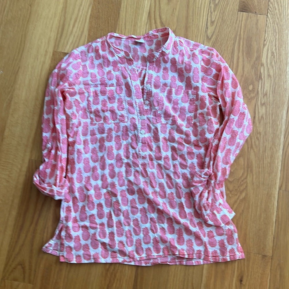 Rikshaw Design pink pineapple shirt